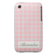 Pink Plaid iPhone 3 Case