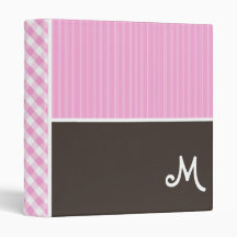 Pink Plaid; Checkered Vinyl Binders
