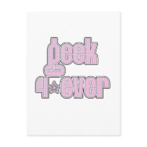 Pink Plaid Geek 4ever Post Card