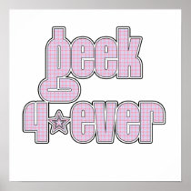 Pink Plaid Geek 4ever Print