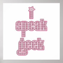 Pink Plaid I Speak geek Posters
