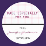 Pink Plaid Jar Sticker stickers