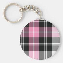 pink plaid keychain