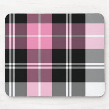 pink plaid mouse mats