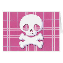 Pink Plaid Skull