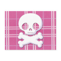 Pink Plaid Skull