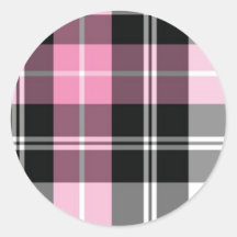 pink plaid sticker