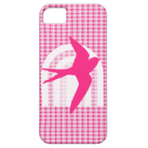 Pink Plaid with a Bird iPhone 5 Cover