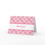 Pink Plaid with White and Pink Ribbon