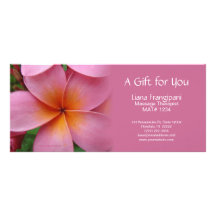 Pink Plumeria Massage or Spa Gift Certificates Rack Card