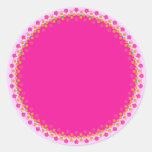 Pink Polka Border Blank Template Label stickers