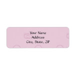 Pink Polka Dot Circles on Snowy Background Return Address Labels