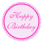 Pink Polka Dot Happy Birthday Sticker
