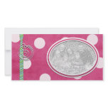 Pink Polka dot Holiday Photo Template Custom Photo Card