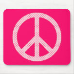 Pink Polka Dot Peace mousepads