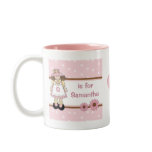 Pink Polka Dot Personalized Child's Name mugs