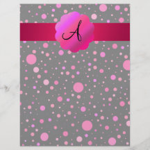 Pink polka dots monogram custom flyer