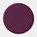 Pink Polka Dots on Black Refrigerator Magnets