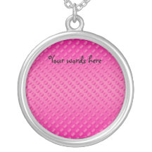 Pink polka dots on pink background necklace