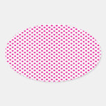 Pink Polka Dots on White Oval Sticker