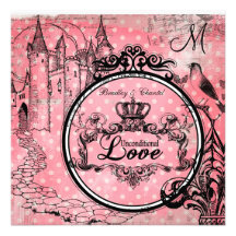 Pink Polka Dots Unconditional Love Wedding Invite