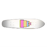 Pink polkadot owl cake skate board