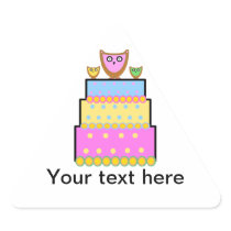 Pink polkadot owl cake stickers