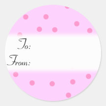 Pink Polkadots Gift Tag Sticker