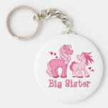 Pink Ponys Big Sister Keychain