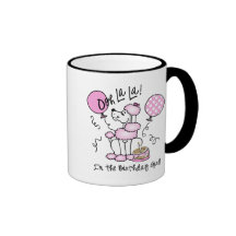 Pink Poodle Birthday Coffee Mugs