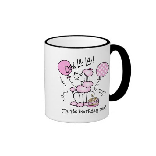 Pink Poodle Birthday Coffee Mugs