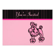 Pink Poodle Invitations