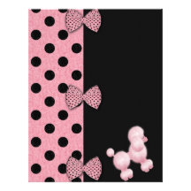 Pink Poodle Scrapbook Paper Custom Letterhead