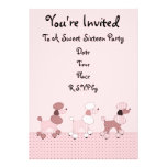 Pink Poodles On Parade Invitation