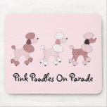 Pink Poodles On Parade Mousepad