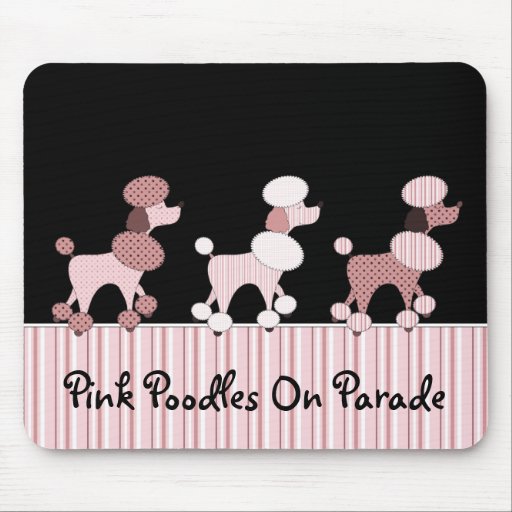 Pink Poodles On Parade Mousepad