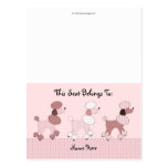 Pink Poodles On Parade Table Tent Postcards