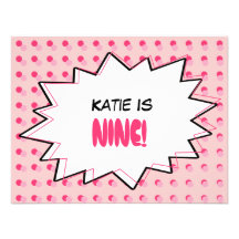 Pink Pop Art Birthday Party Invitation