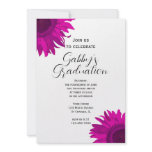 Pink Pop Art Flower Graduation Party Invitation