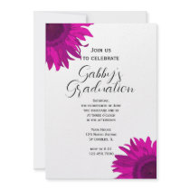 Pink Pop Art Flower Graduation Party Invitation