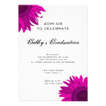 Pink Pop Art Flower Graduation Party Invitation