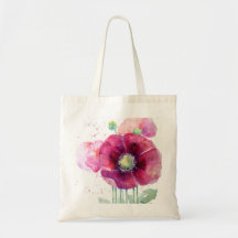Pink Poppies Canvas Bags