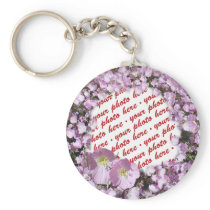 Pink Poppies Photo Frame Key Chain
