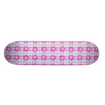 Pink Posies and Plaid Skate Board Deck