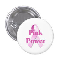 Pink Power Breast Cancer Button buttons