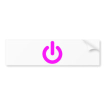 Pink Power On Switch Bumper Sticker
