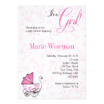 Pink Pram Baby Shower Invitationas