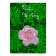 Pink Precious  flower birthday card