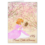 Pink Princess and squirrel Greeting Card