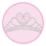 Pink Princess Birthday Cupcake Toppers Stickers